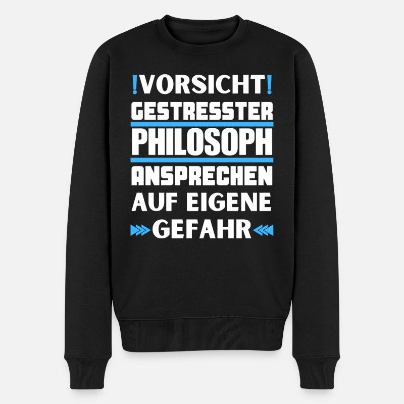 Gestresster Philosoph nicht ansprechen! - Männer Premium Bio Pullover - Schwarz