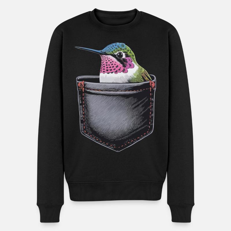 Kolibri - Männer Premium Bio Pullover - Schwarz