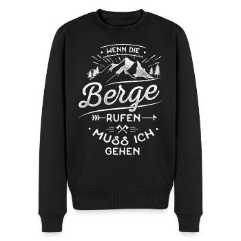 Berge Wandern Klettern - Männer Premium Bio Pullover - Schwarz - Vorne - Nico (187cm)