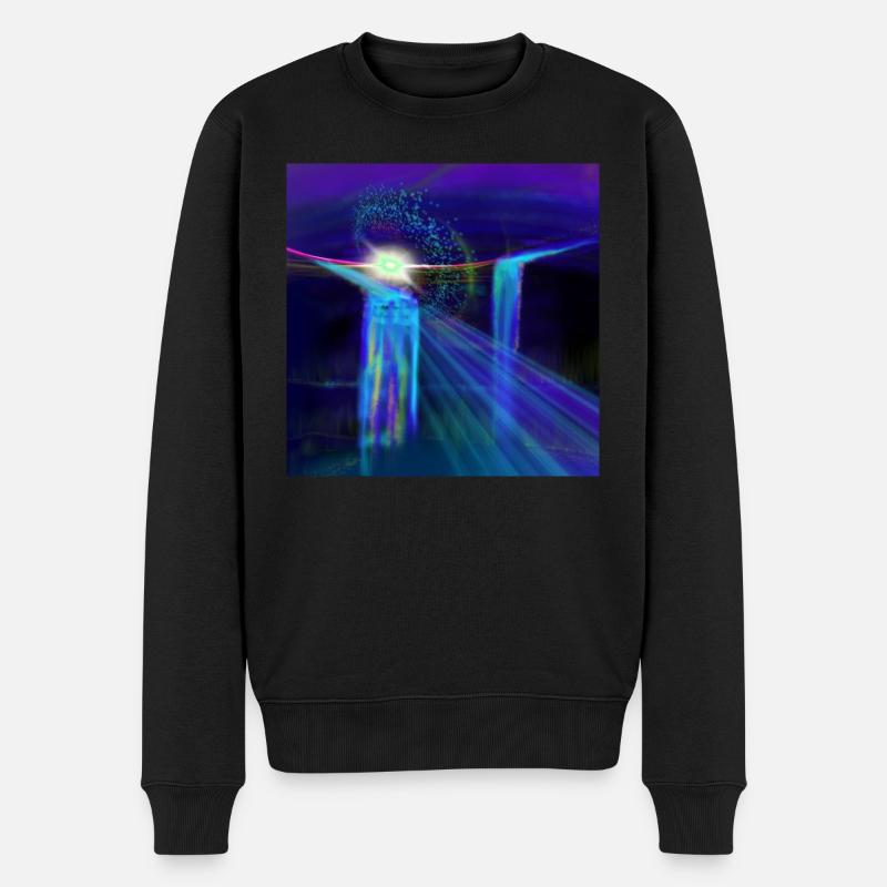 Space, light and waterfalls sketch - Männer Premium Bio Pullover - Schwarz