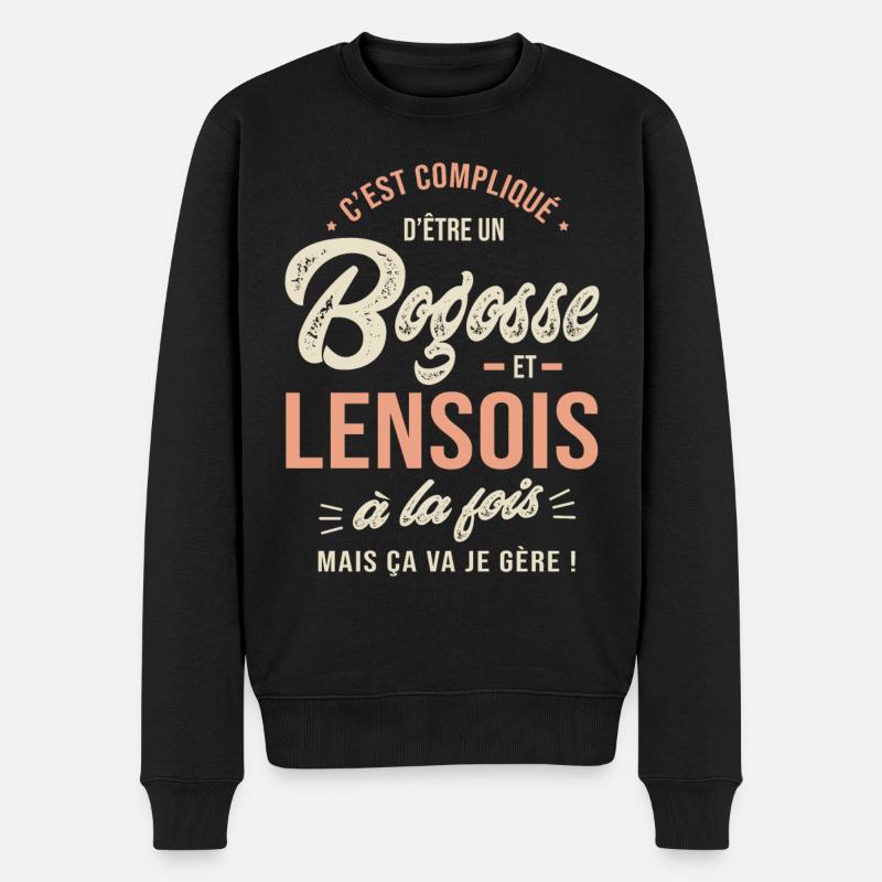 lensois Bogosse Cadeau Humour lens - Pull Premium bio Homme - noir