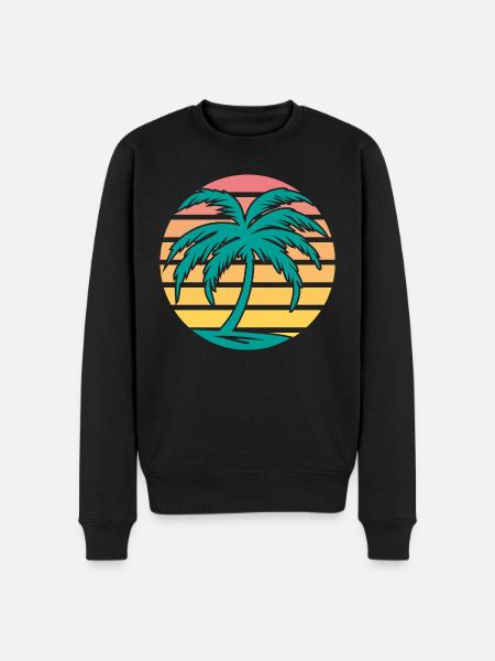 Retro Palm Tree - Men's Premium Organic Jumper - black