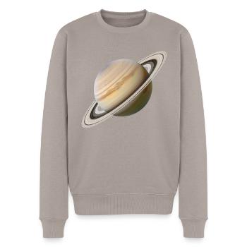 Saturn - Männer Premium Bio Pullover - Taupe - Vorne - Nico (187cm)