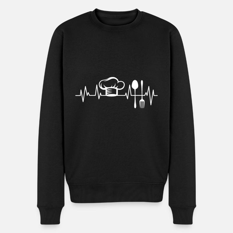 Küchenchef Chefkoch Kochmütze - Männer Premium Bio Pullover - Schwarz
