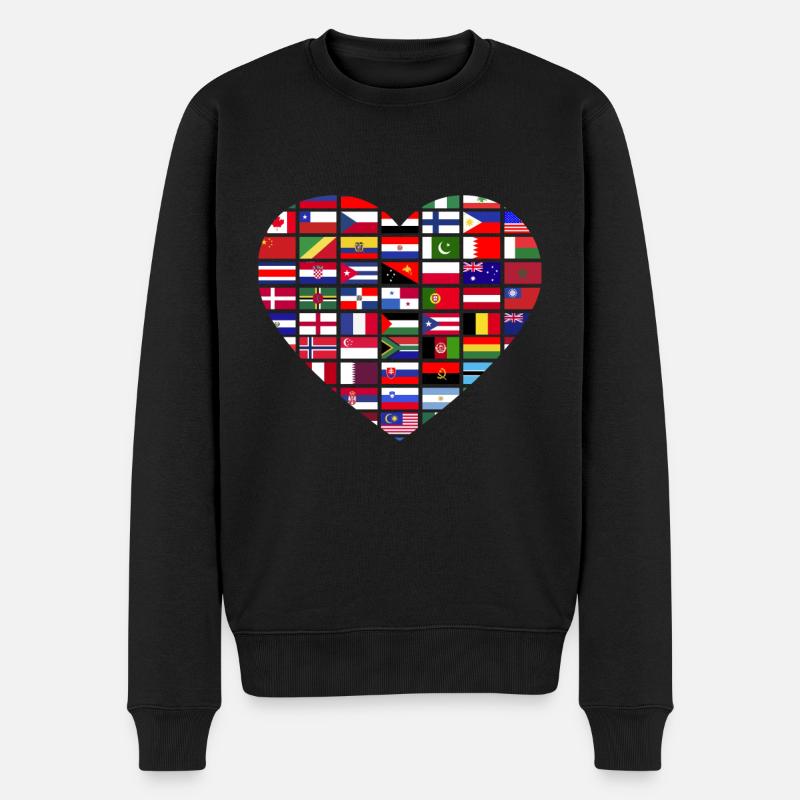 Drapeaux des pays du monde - Pull Premium bio Homme - noir