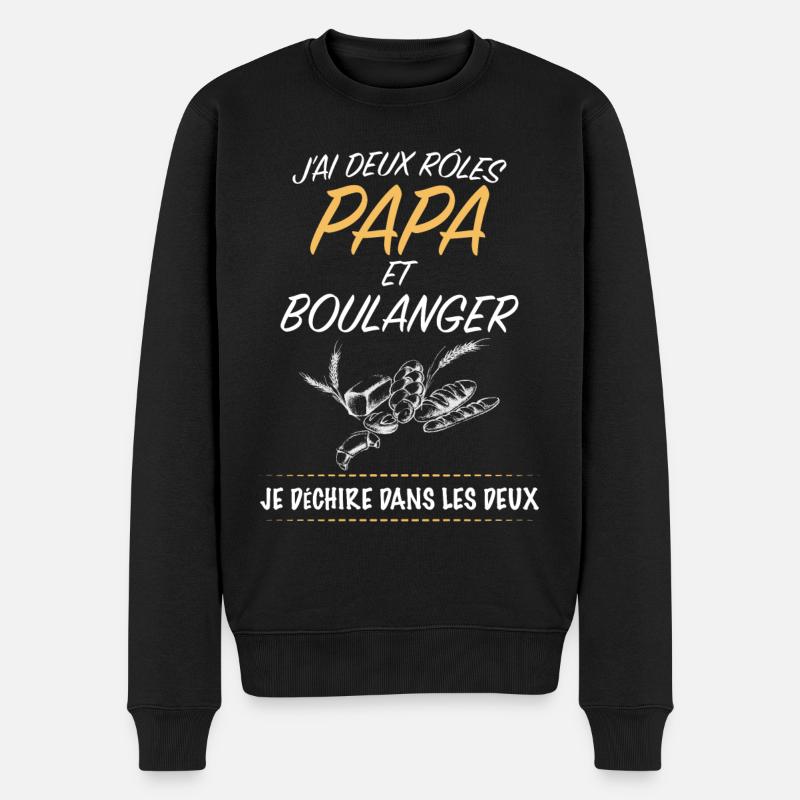 Bäckerei Bäckerei Bäcker Papa - Männer Premium Bio Pullover - Schwarz