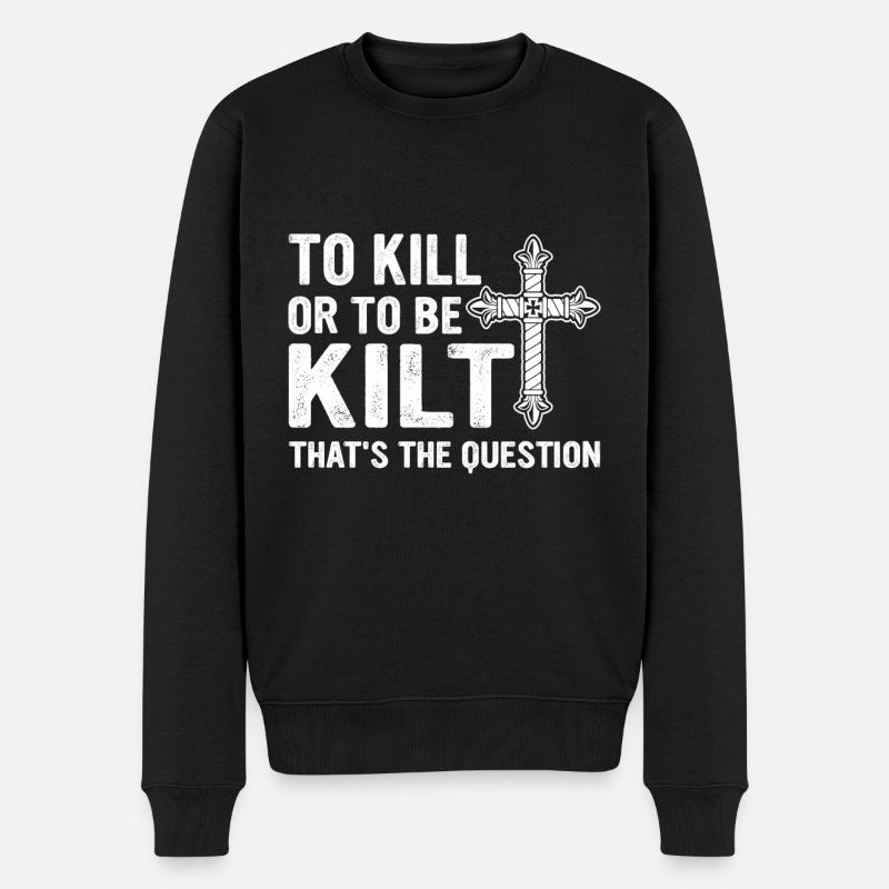 Schottischer Kilt Tracht Spruch - Schottenrock - Männer Premium Bio Pullover - Schwarz