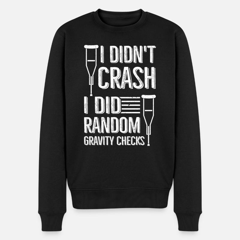 Gravity Checks - Knochenbruch Fraktur - Männer Premium Bio Pullover - Schwarz