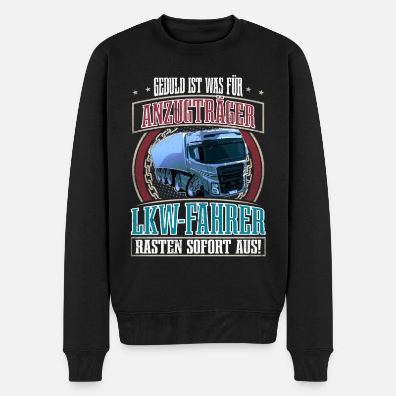 LKW Fahrer - Männer Premium Bio Pullover - Schwarz