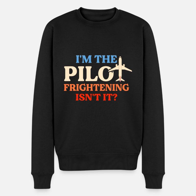 Ich Bin Pilot - Flugkaptiän Passagierflugzeug - Männer Premium Bio Pullover - Schwarz