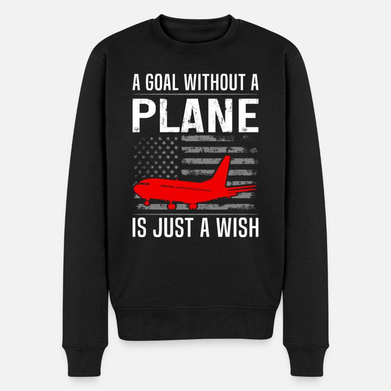 Zitat eines Airline-Piloten - Männer Premium Bio Pullover - Schwarz