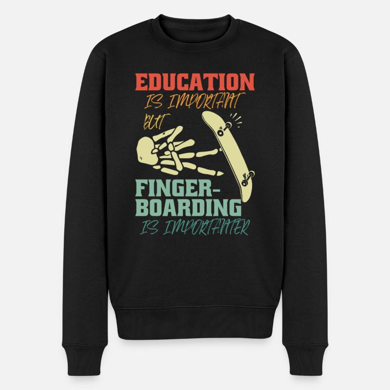Fingerboard Finger Skateboard - Pull Premium bio Homme - noir