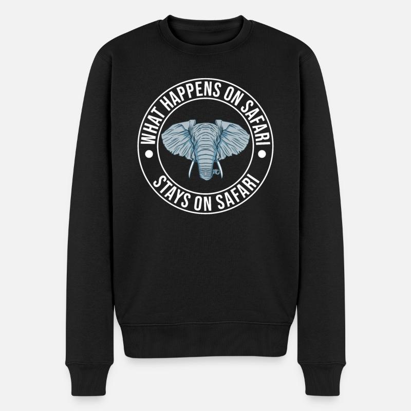 Was auf Safari passiert bleibt auf Safari Afrika - Männer Premium Bio Pullover - Schwarz