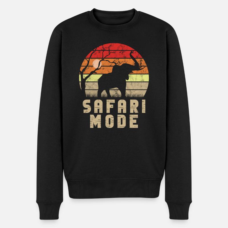 Safari-Modus - African Safari Adventures - Männer Premium Bio Pullover - Schwarz