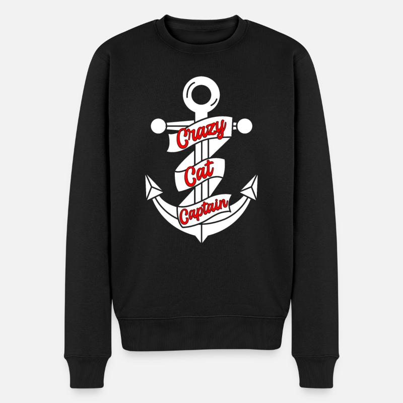 Katamaran Kapitän Segeln Segelboot - Männer Premium Bio Pullover - Schwarz