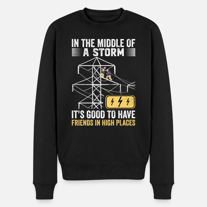 Électricien de lignes électriques - Pull Premium bio Homme - noir
