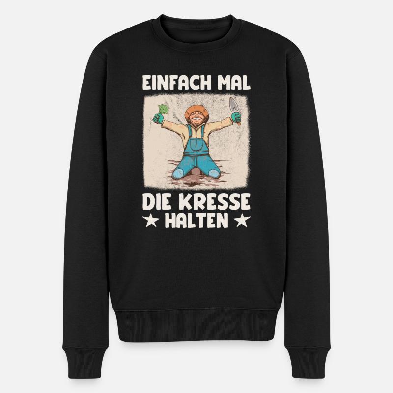 Einfach Mal die Kresse Halten Gartenlust Gärtner - Männer Premium Bio Pullover - Schwarz