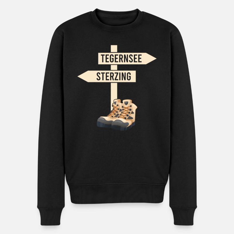 Alpenüberquerung Tegernsee Sterzing - Männer Premium Bio Pullover - Schwarz