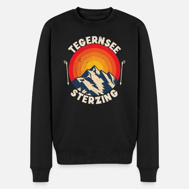Alpenüberquerung Tegernsee Sterzing - Männer Premium Bio Pullover - Schwarz
