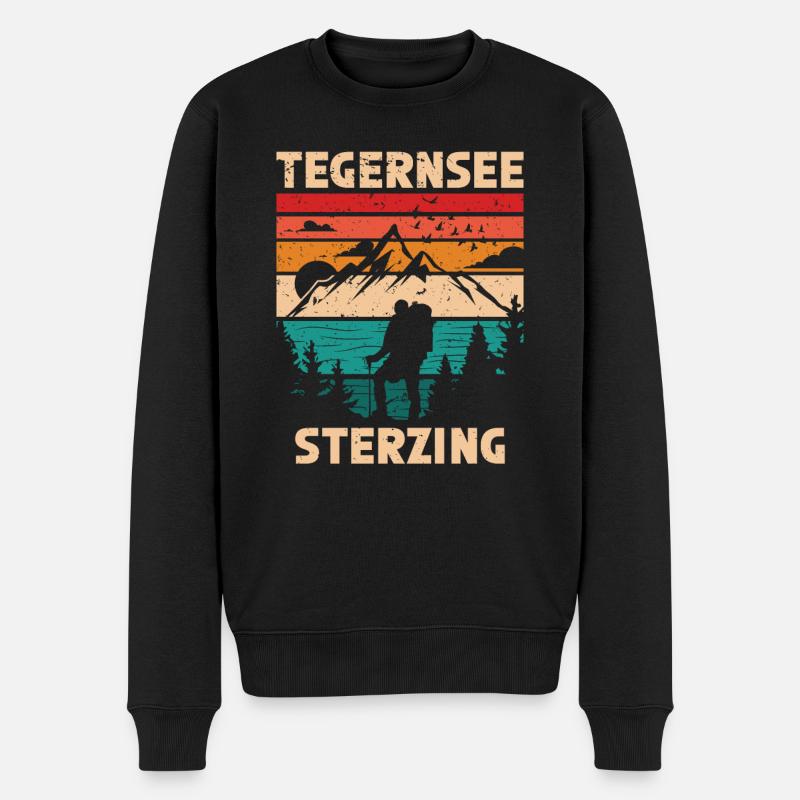 Alpenüberquerung Tegernsee Sterzing - Männer Premium Bio Pullover - Schwarz