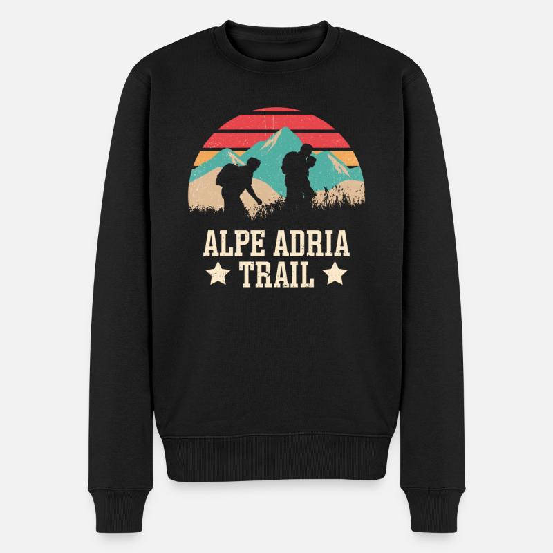 Alpenüberquerung Alpe Adria Trail Ferwanderweg - Männer Premium Bio Pullover - Schwarz