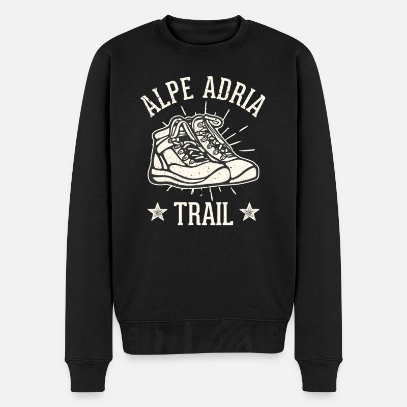Alpenüberquerung Alpe Adria Trail Ferwanderweg - Männer Premium Bio Pullover - Schwarz