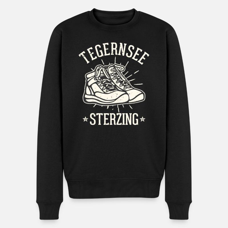Alpenüberquerung Tegernsee Sterzing - Männer Premium Bio Pullover - Schwarz