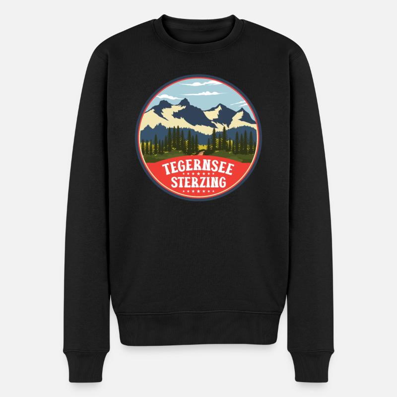 Alpenüberquerung Tegernsee Sterzing - Männer Premium Bio Pullover - Schwarz