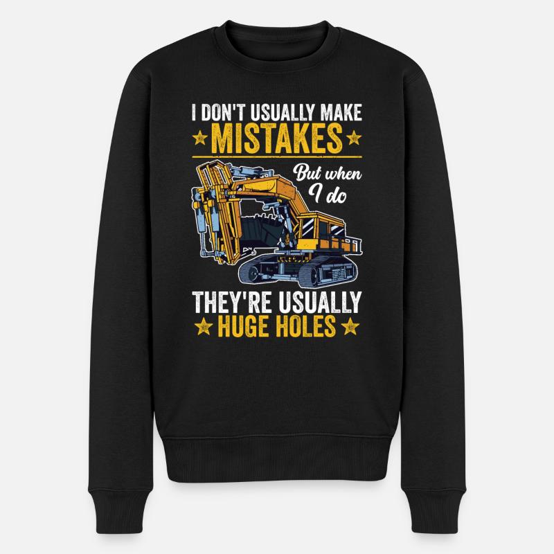 Retro Bagger Spruch Baggerfahrer Baustelle - Männer Premium Bio Pullover - Schwarz