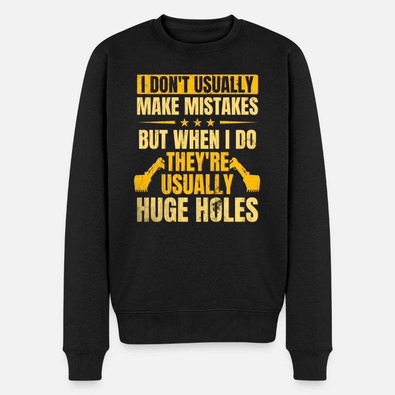 Retro Bagger Spruch Baggerfahrer Baustelle - Männer Premium Bio Pullover - Schwarz