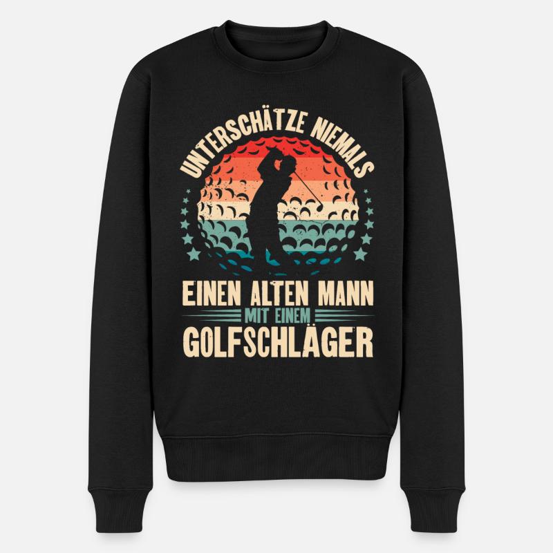 Golf Golfer - Männer Premium Bio Pullover - Schwarz