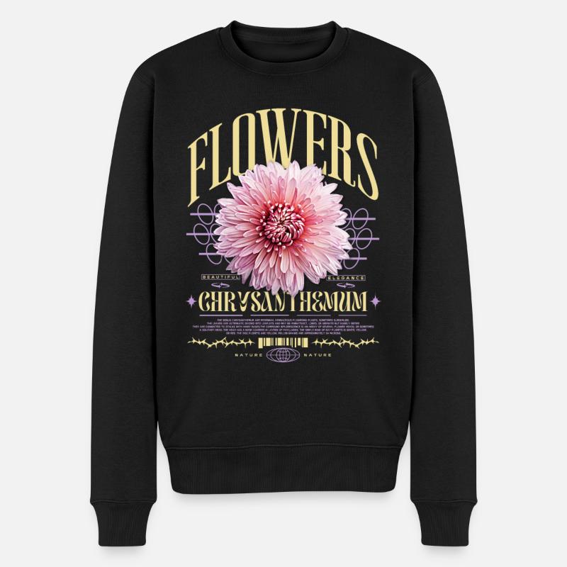 Chrysanthème Fleurs de chrysanthème - Pull Premium bio Homme - noir