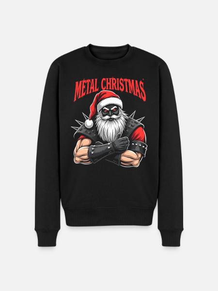 Heavy Metal Santa Claus Christmas - Men's Premium Organic Jumper - black