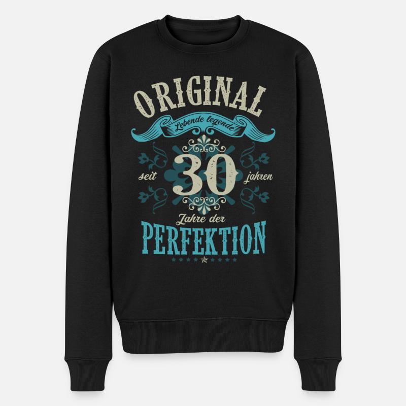 seit 30 Jahren lebende legende geschenk zum 30 - Männer Premium Bio Pullover - Schwarz