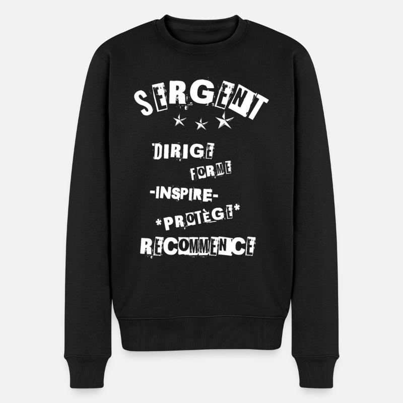 Sergent: Inspirer og beskyt! B - Økologisk premium-sweatshirt til mænd - sort