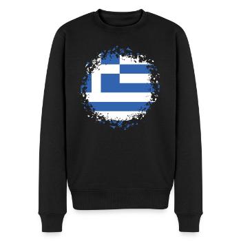 Grèce Drapeau Hellas Athènes Drapeau grec - Pull Premium bio Homme - noir - Devant - Nico (187cm)