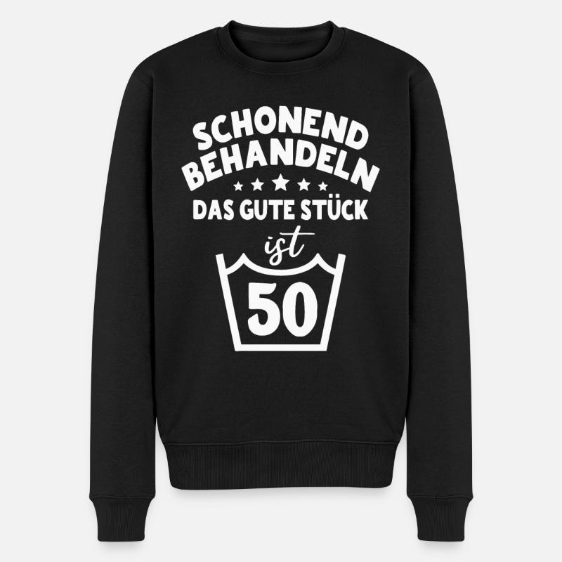 50 Geburtstag 50 Jahre Spruch lustig - Männer Premium Bio Pullover - Schwarz