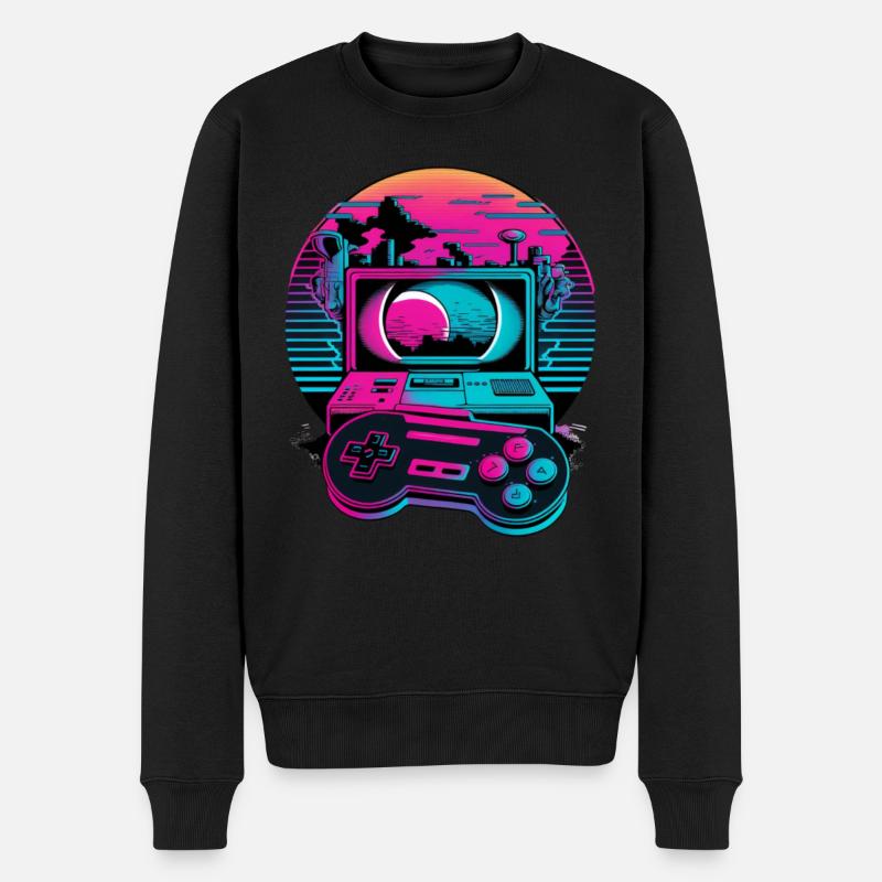 Konsole Controller Gaming - Männer Premium Bio Pullover - Schwarz