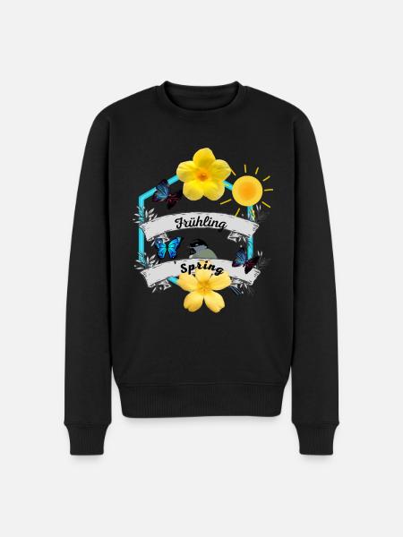 Frühling Spring - Männer Premium Bio Pullover - Schwarz