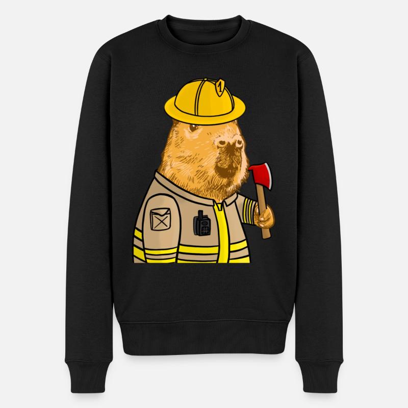 Pompier de Capybara - Pull Premium bio Homme - noir