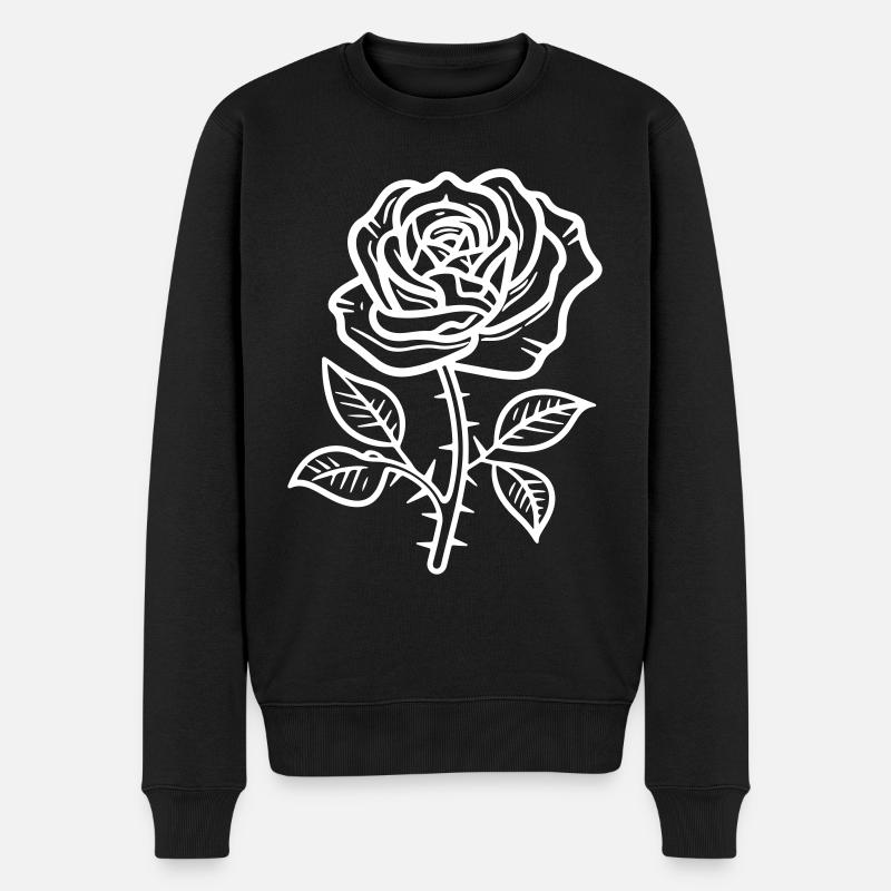 Rose Symbol - Männer Premium Bio Pullover - Schwarz