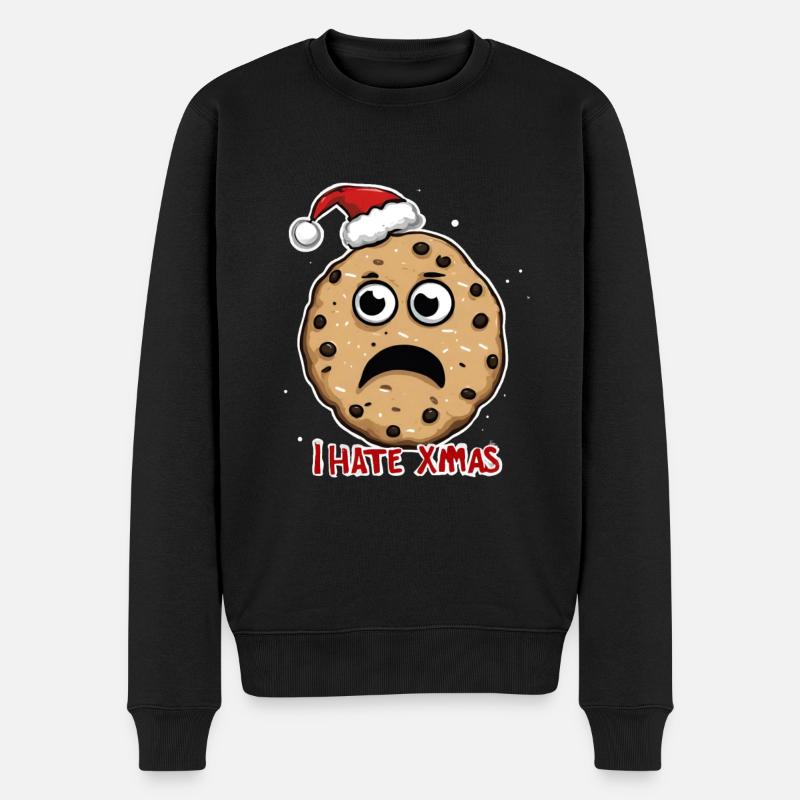Ich hasse Weihnachten Angry Cookie Cake Weihnachten - Männer Premium Bio Pullover - Schwarz