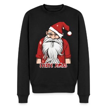 Ich hasse Weihnachten Lustiger Anti-Weihnachtsmann - Männer Premium Bio Pullover - Schwarz - Vorne - Nico (187cm)
