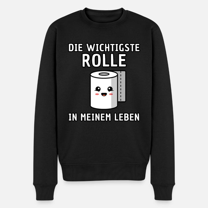Die wichtigste Rolle in meinem Leben - Lustig - Männer Premium Bio Pullover - Schwarz