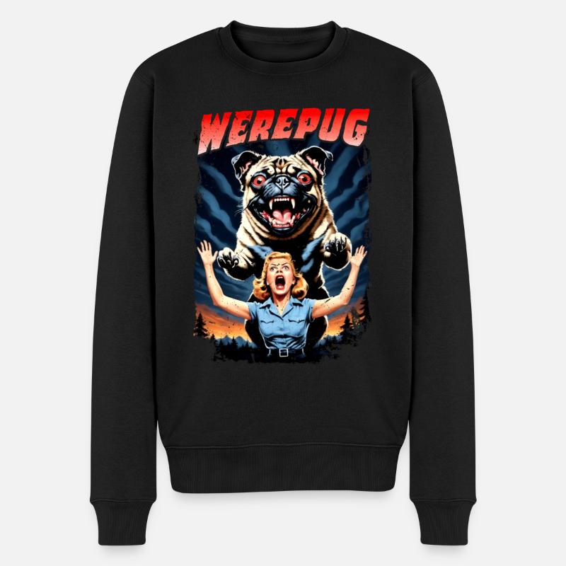 werepug - Männer Premium Bio Pullover - Schwarz