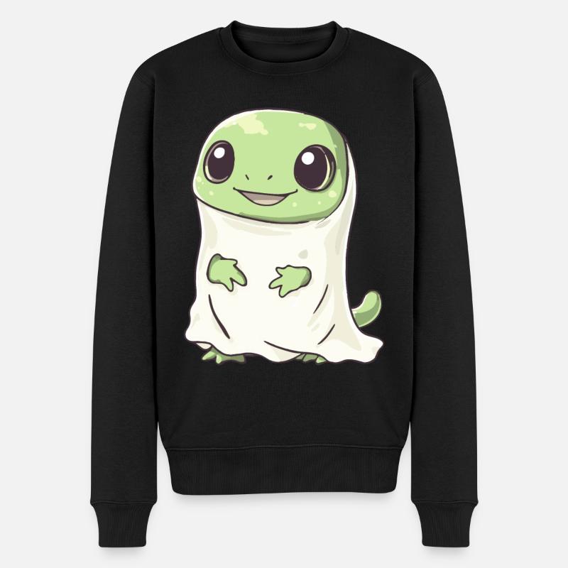 Lizard Halloween Comic Ghost - Men's Premium Organic Jumper - black