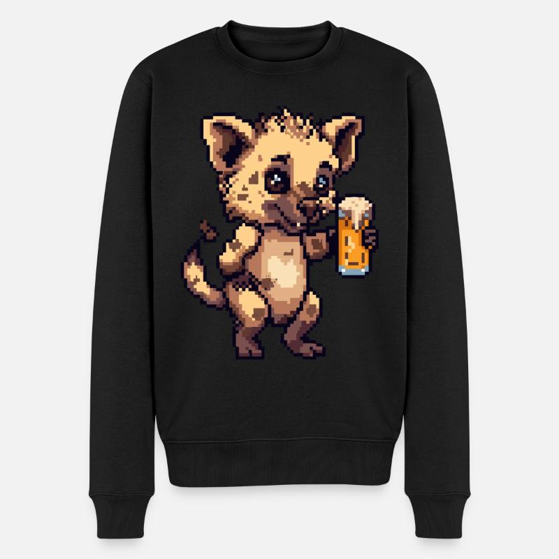 Bière Hyena Pixel - Pull Premium bio Homme - noir