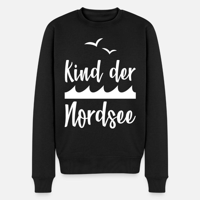 KIND DER NORDSEE - Männer Premium Bio Pullover - Schwarz
