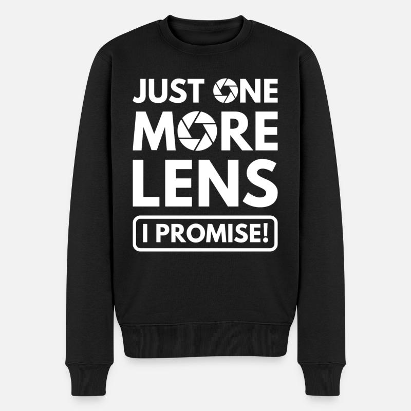 Nur noch ein Objektiv, das ich verspreche - Männer Premium Bio Pullover - Schwarz