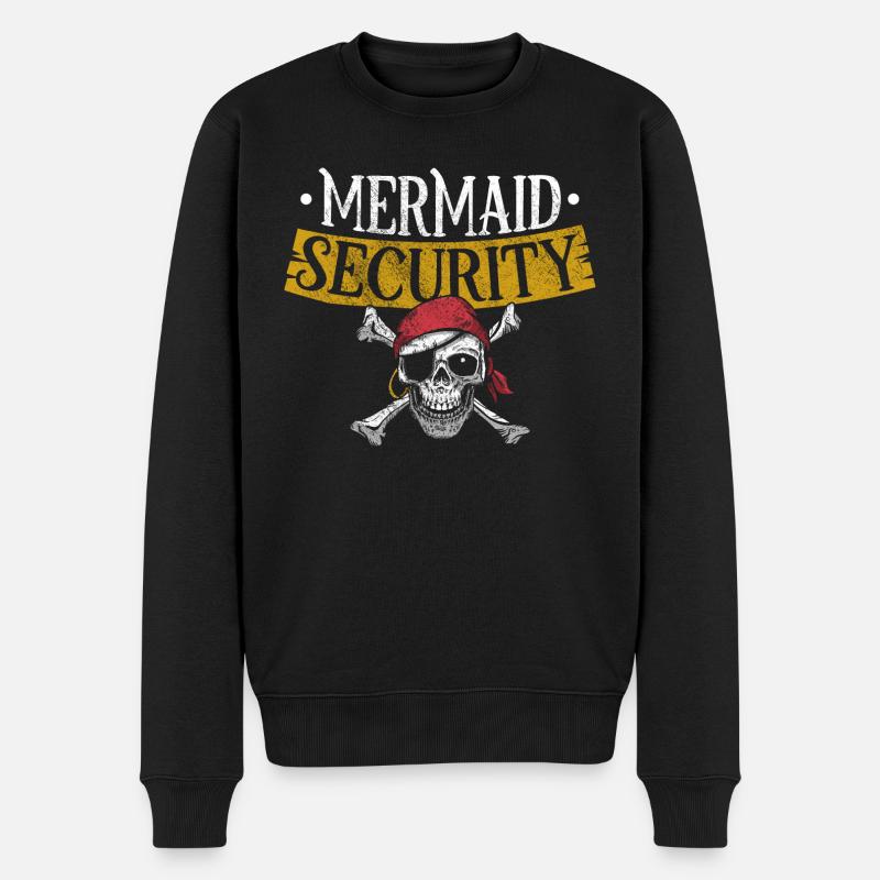 Mermaid Sécurité Pirate Père Frère Papa - Pull Premium bio Homme - noir